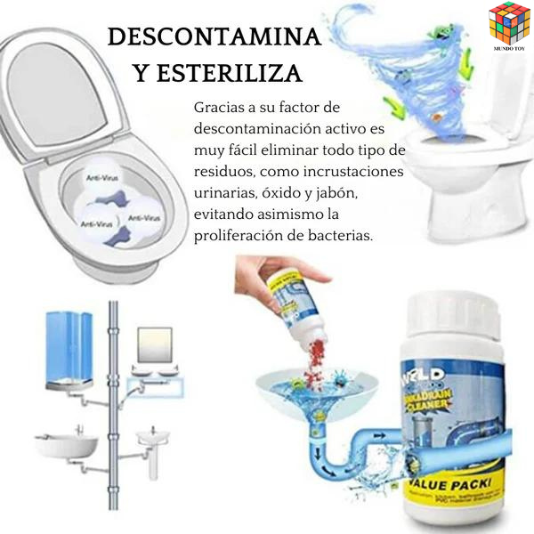 2x TornadoMaxClean™ Destapador De Drenage y Cañeria 110 Grs